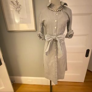 J. Crew Striped Long Sleeve Button-up Dress 8